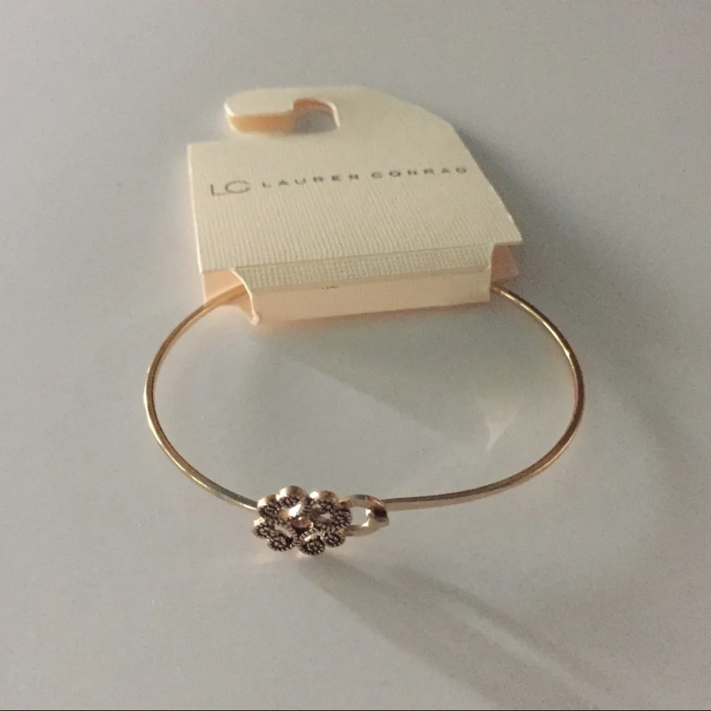 Lauren Conrad Goldtone Filigree Minimalist Bangle Bracelet